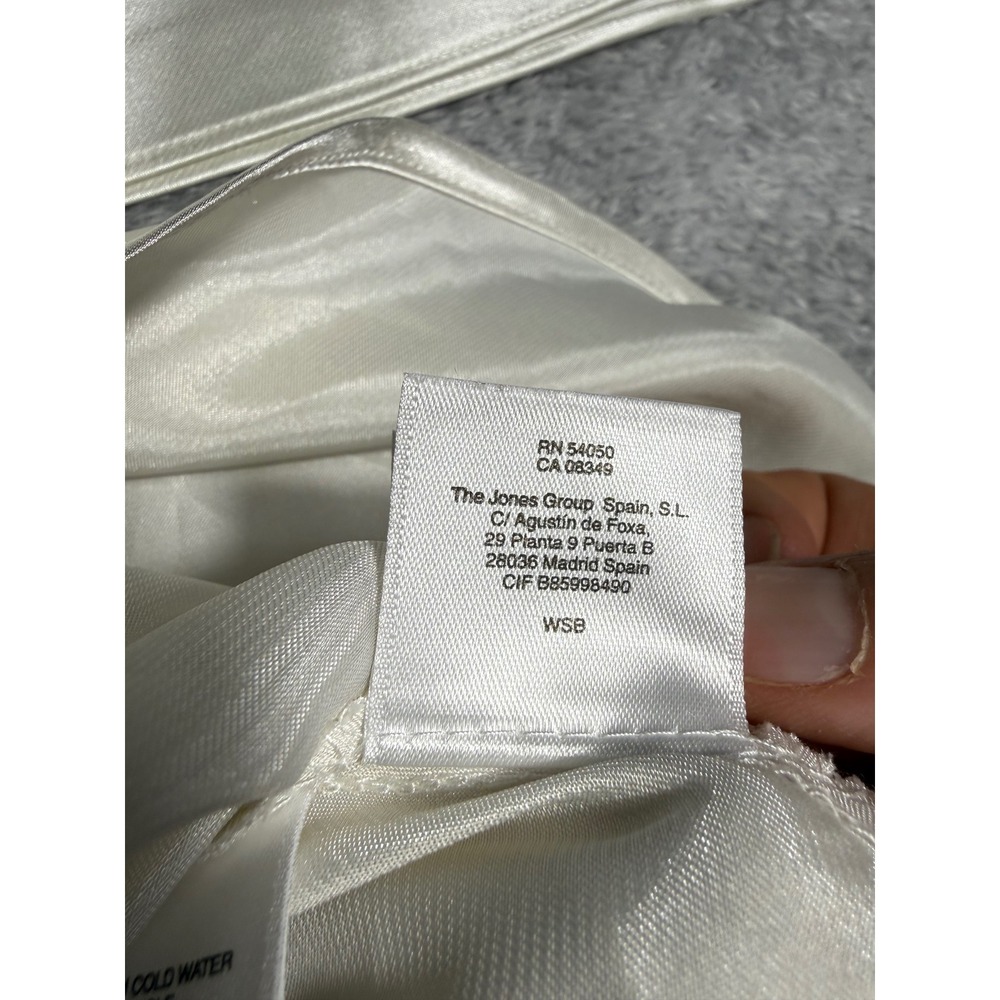 Kasper Blouse Womens 2X Ivory Excellent Satin Tie Neck Sleeveless Office Top - Picture 12 of 12